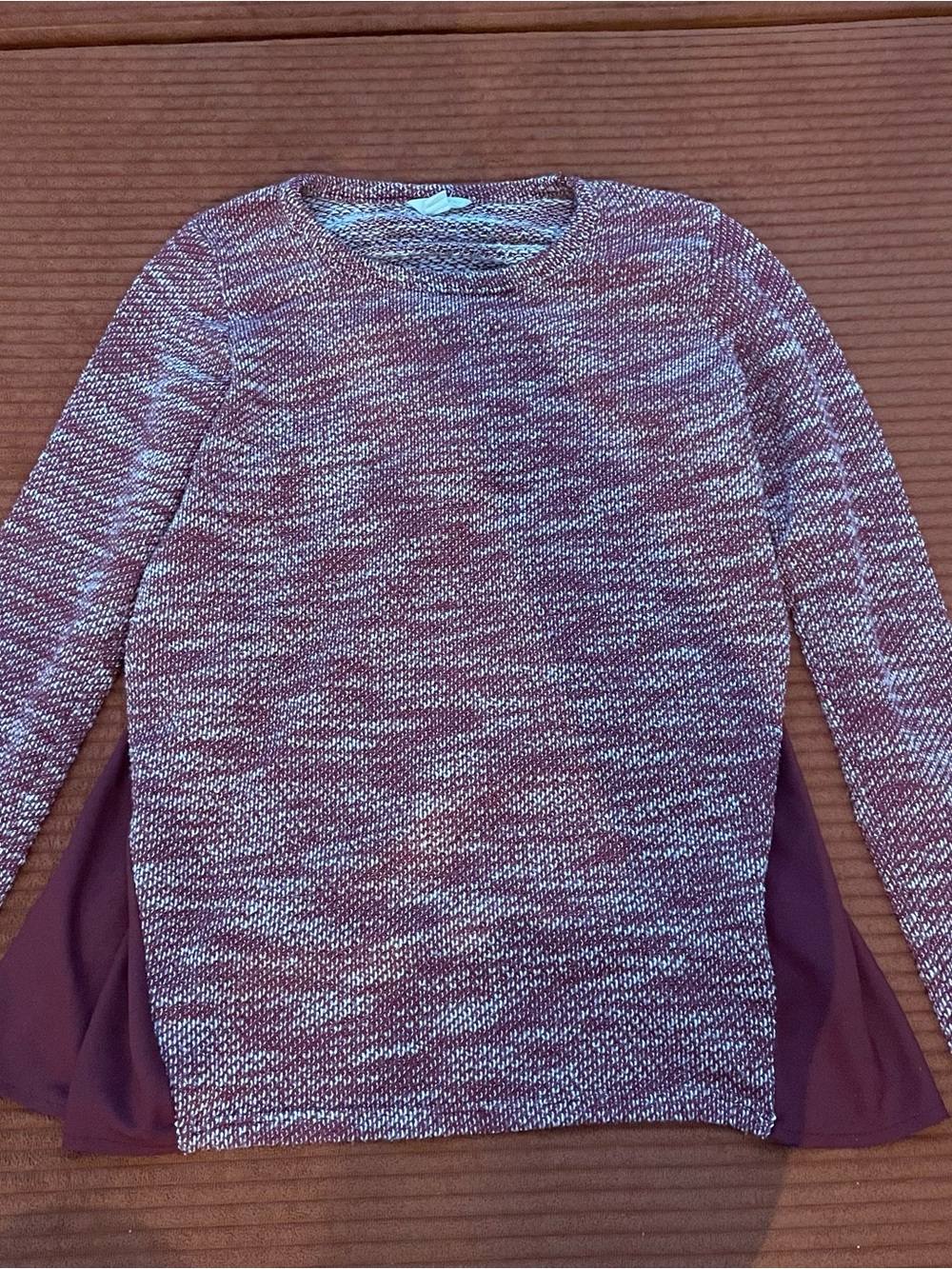 Lucky denim brand Marled Plum Crewneck Sweater with Side Panels size S